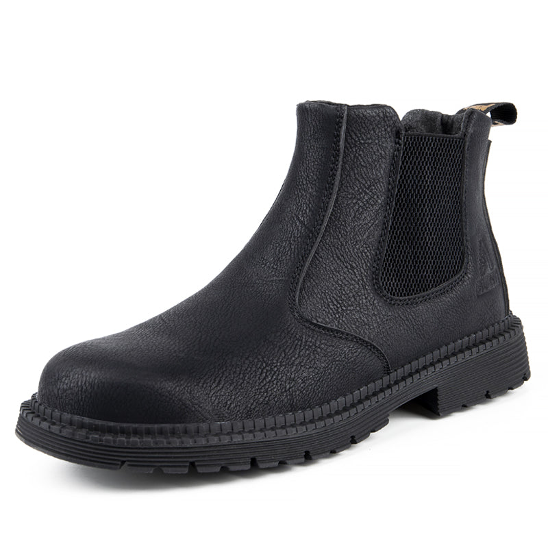 Men's Work Boots - Durable Safety Shoes with Anti-Perforation - Black