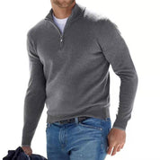 Men's Zip Sweater - Timeless Everyday Comfort - Grey