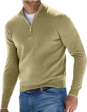 Men's Zip Sweater - Timeless Everyday Comfort - Light Green