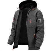 Men's Zip-Up Hoodie Winter Jacket - Casual Comfort - Dark Grey