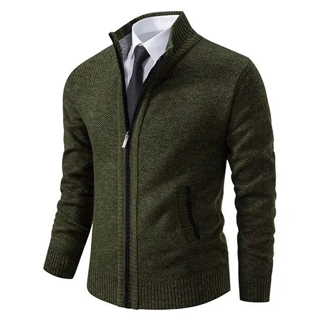 Men's Zip-Up Vest - Classic Layering Piece - Green