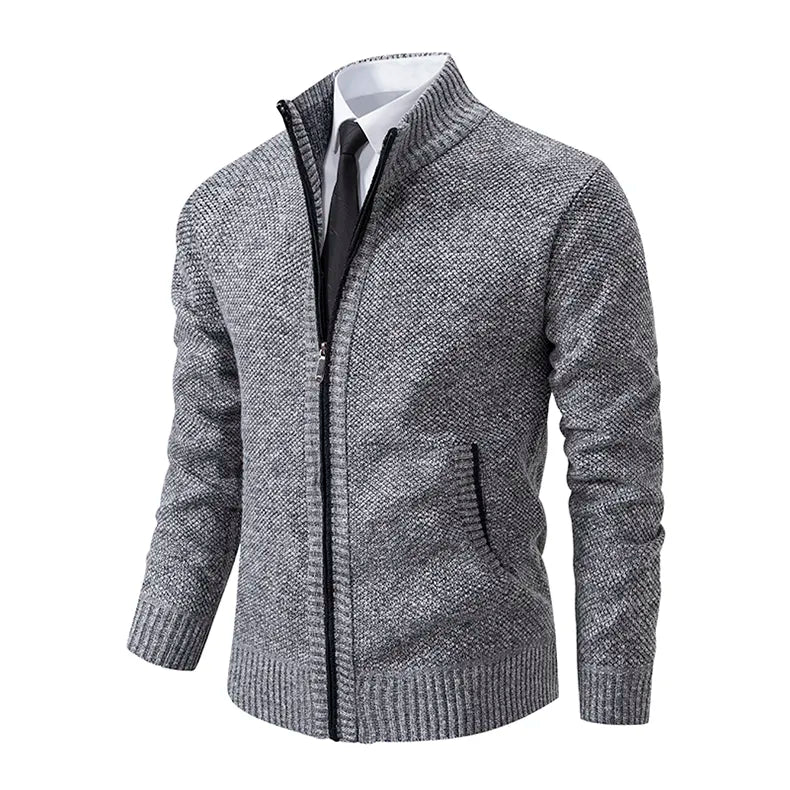 Men's Zip-Up Vest - Classic Layering Piece - Light Grey