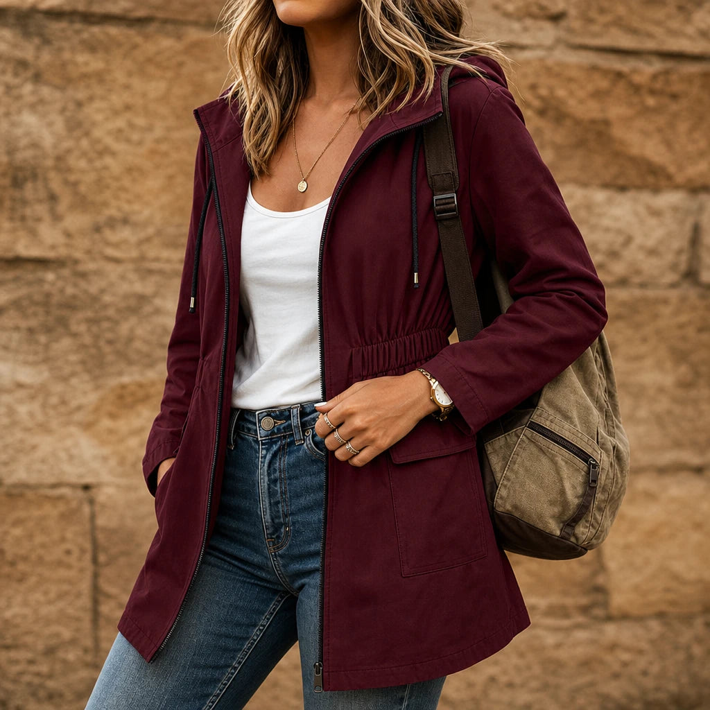 Women's Adjustable Waist Hooded Parka – Relaxed Fit