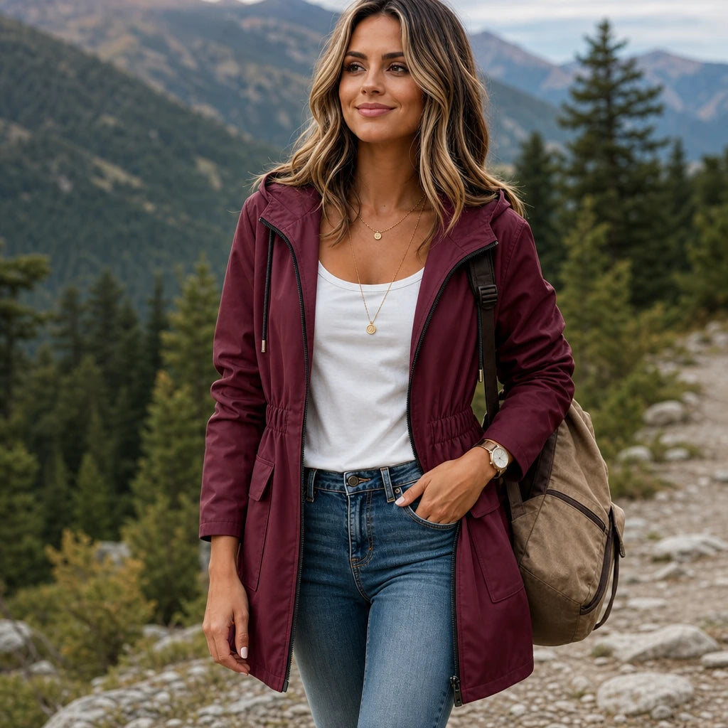 Women's Adjustable Waist Hooded Parka – Relaxed Fit