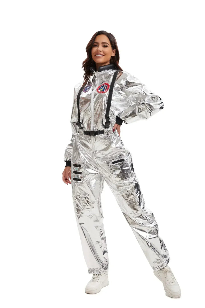 Women's Astronaut Jumpsuit Halloween Costume – White