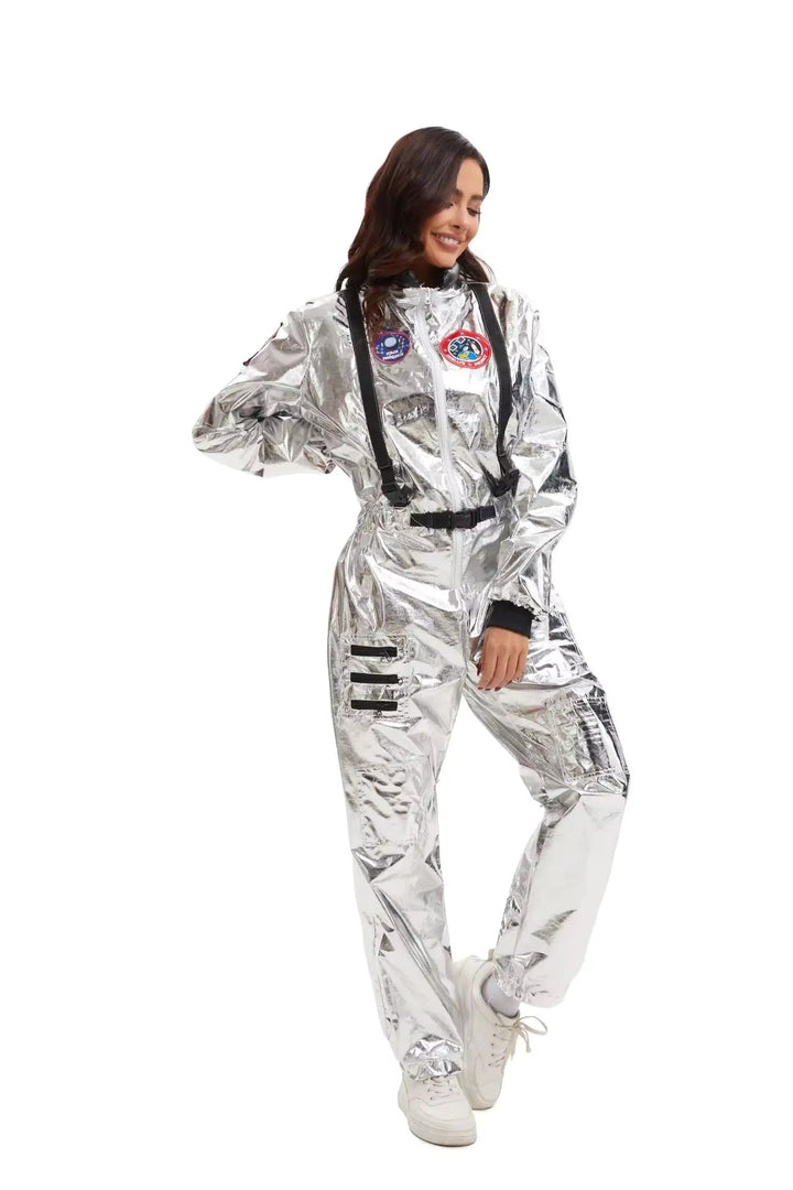Women's Astronaut Jumpsuit Halloween Costume – White
