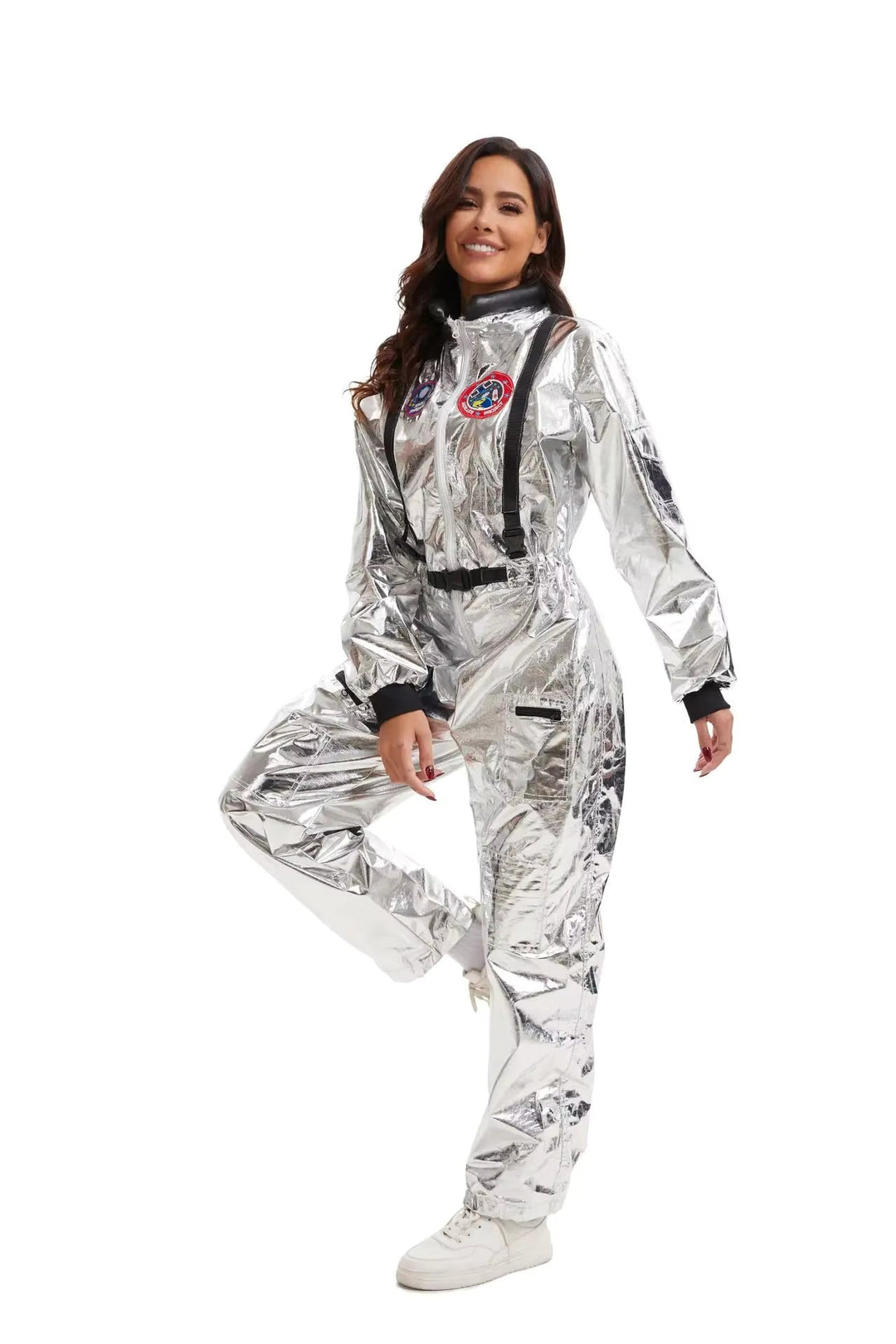 Women's Astronaut Jumpsuit Halloween Costume – White