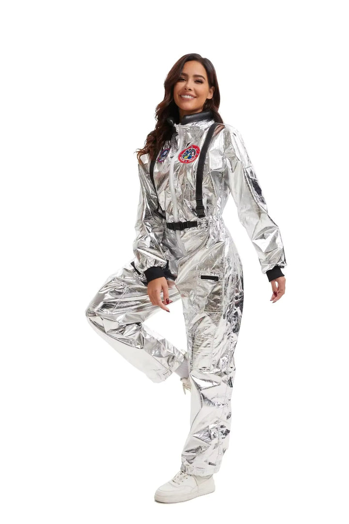 Women's Astronaut Jumpsuit Halloween Costume – White