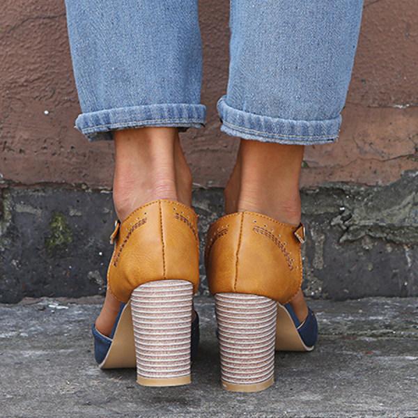 Women's Block-Heel Mary Janes - Timeless Two-Tone
