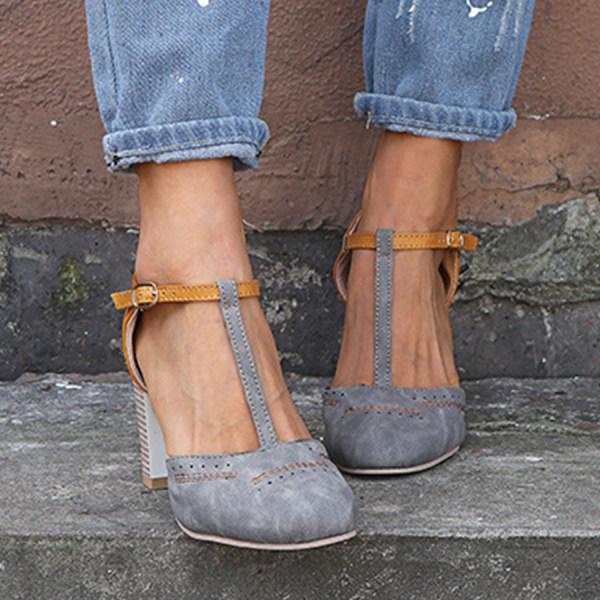Women's Block-Heel Mary Janes - Timeless Two-Tone