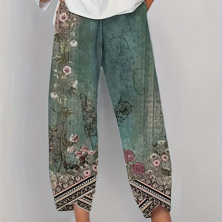 Women's Botanical Cropped Pants in vintage plant, Relaxed Fit
