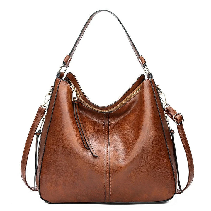 Women's Casual Retro Shoulder Bag in brown, Soft Structured Design