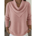 Women's Cowl-Neck Sweater - Elegant Draped Knit