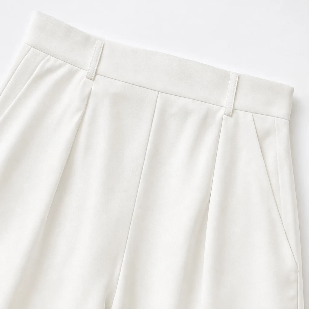 Women's Crop Top and Wide-Leg Trouser Set - Coordinated Casual