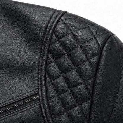 Women's Cropped Faux-Leather Biker Jacket - Contoured Fit