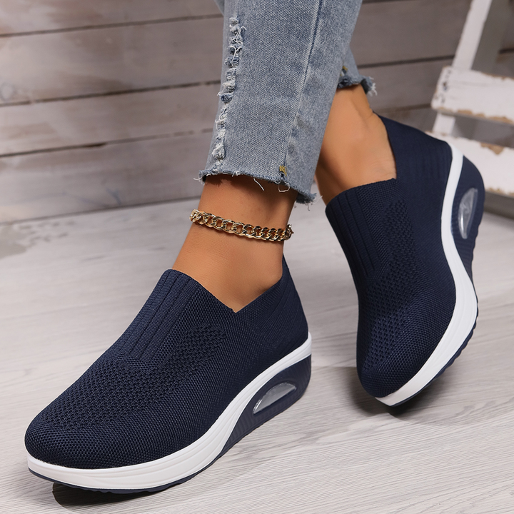 Women's Cushioned Slip-On Sneakers in navy, Lightweight Comfort