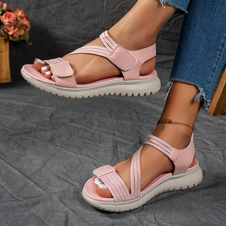 Women's Everyday Comfort Sandals in pink, Adjustable Strap Open Toe