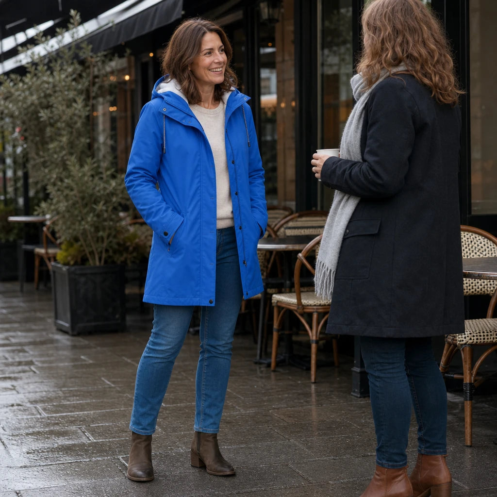 Women's Fleece-Lined Hooded Winter Jacket - Windproof Warmth
