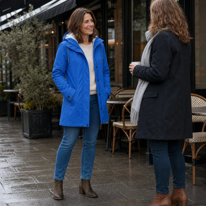 Women's Fleece-Lined Hooded Winter Jacket - Windproof Warmth