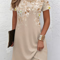 Women's Floral A-Line Dress - Graceful Everyday Elegance
