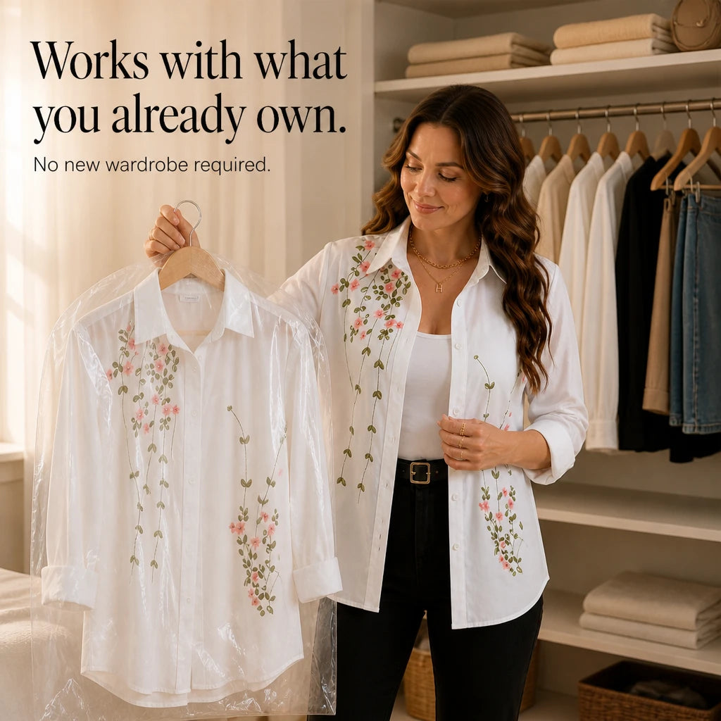 Women's Floral Print Long-Sleeve Blouse - Hip-Length Casual