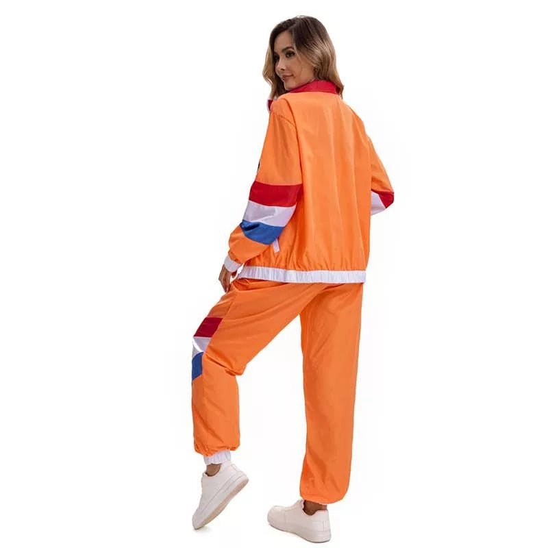 Women's Halloween 80s Disco Costume Jacket Pants Set