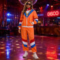 Women's Halloween 80s Disco Costume Jacket Pants Set