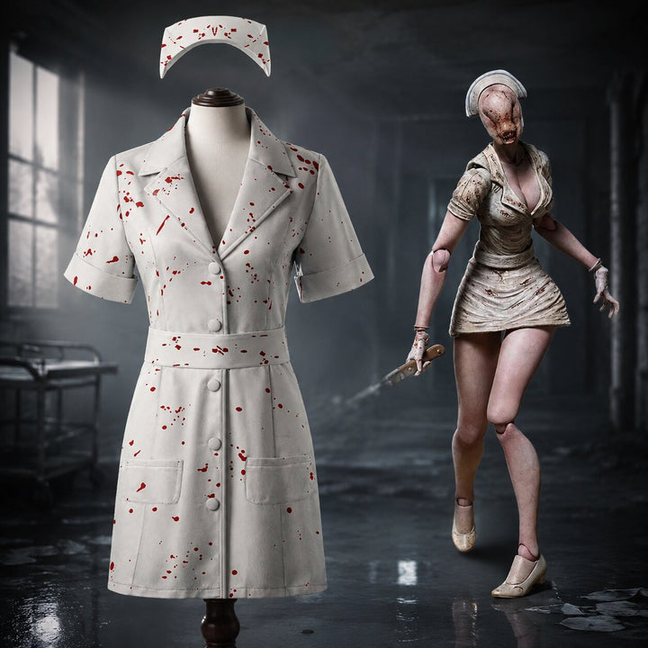 Women's Halloween Bloody Nurse Costume - Horror Party Dress