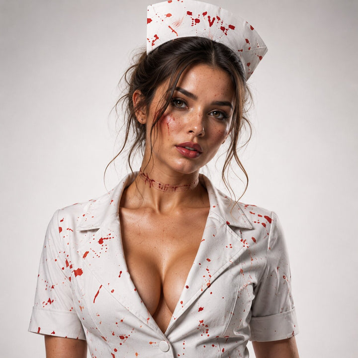 Women's Halloween Bloody Nurse Costume - Horror Party Dress