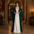 Women's Halloween Medieval Court Dress Costume – Long Sleeve Lace