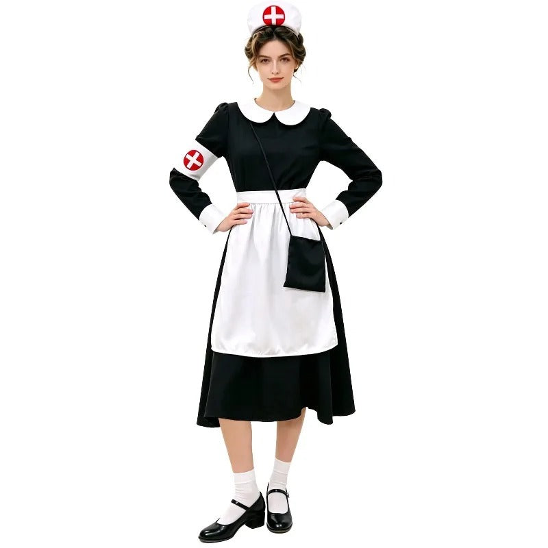 Women's Halloween Nurse Costume Dress – Peter Pan Collar