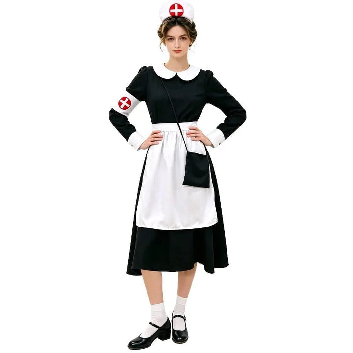 Women's Halloween Nurse Costume Dress – Peter Pan Collar