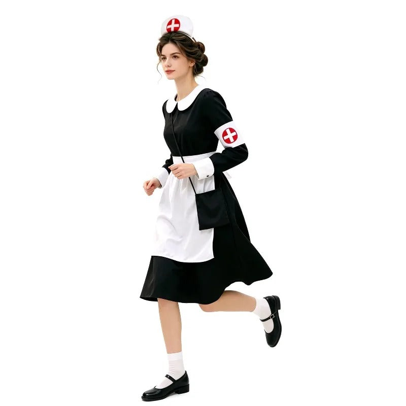 Women's Halloween Nurse Costume Dress – Peter Pan Collar