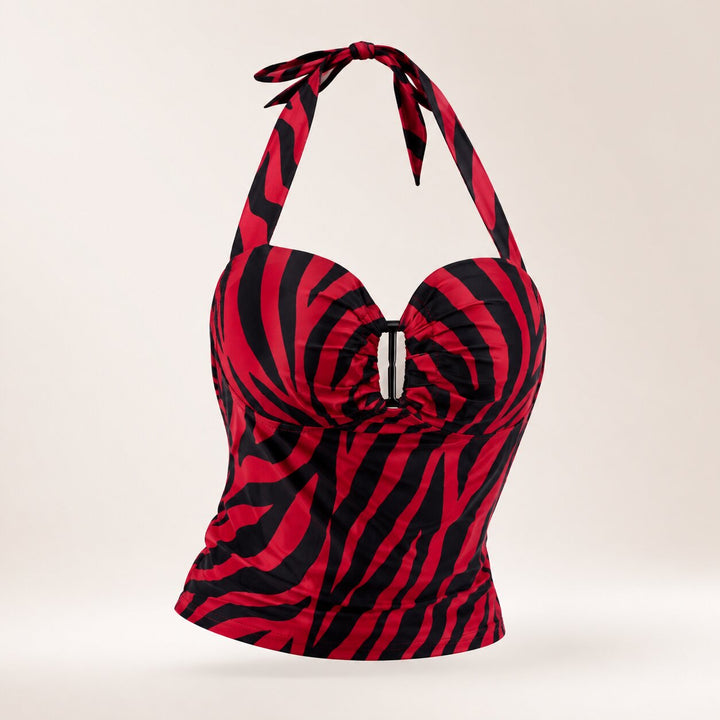 Women's Halloween Zebra Halter Top & Shorts Costume Set