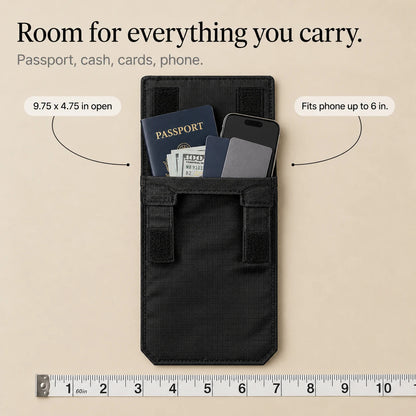 Women's Hidden Travel Pouch - Belt-Mounted Security