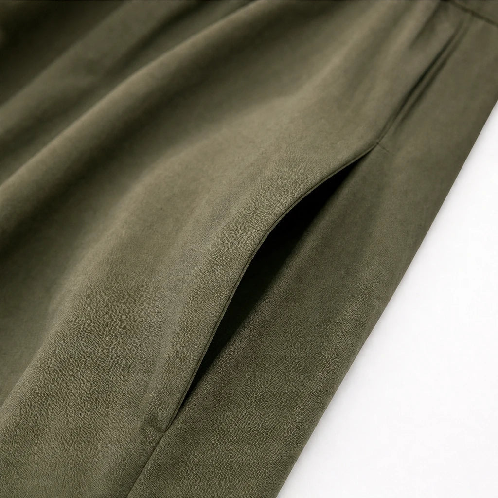 Women's High Neck Pocket Maxi Dress - Relaxed Fit