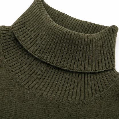 Women's High Neck Pocket Maxi Dress - Relaxed Fit