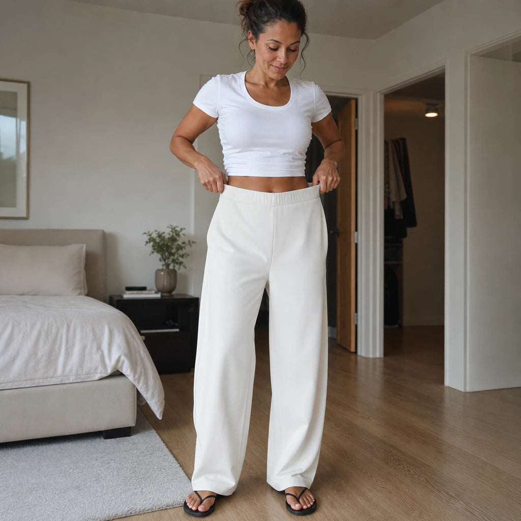 Women's High-Waisted Pull-On Tapered Ankle Pants