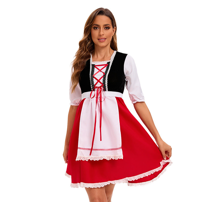 Women's Little Red Riding Hood Halloween Costume - Short Dress & Hoode