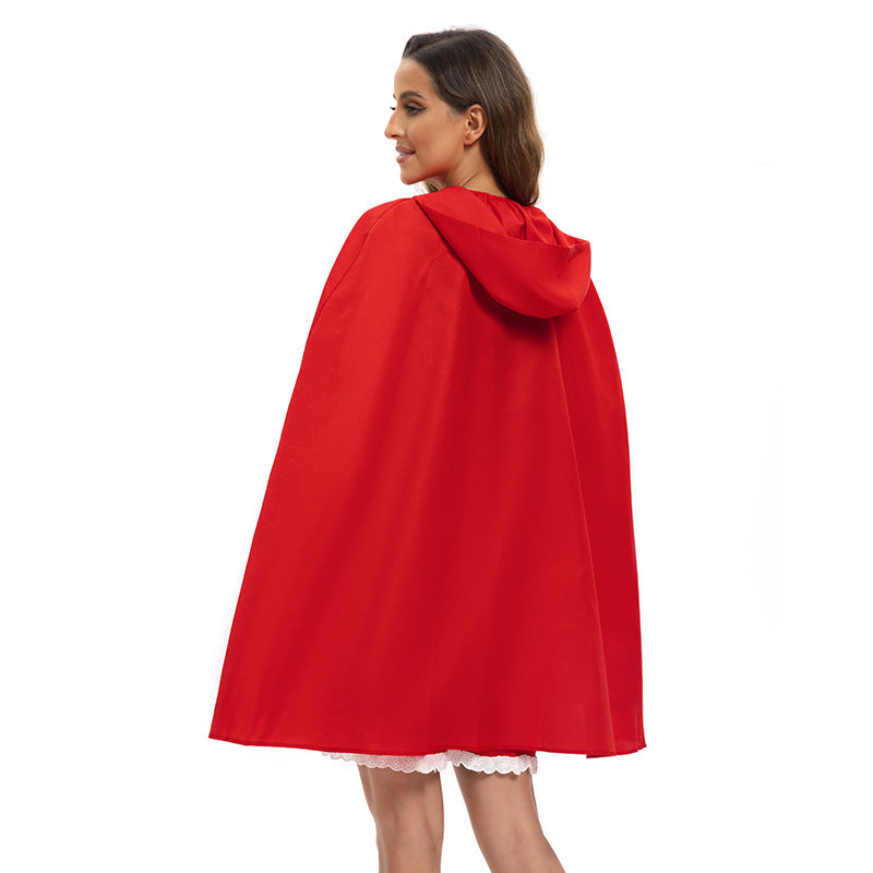 Women's Little Red Riding Hood Halloween Costume - Short Dress & Hoode