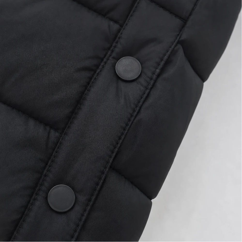 Women's Long Hooded Puffer Vest - Longline Casual
