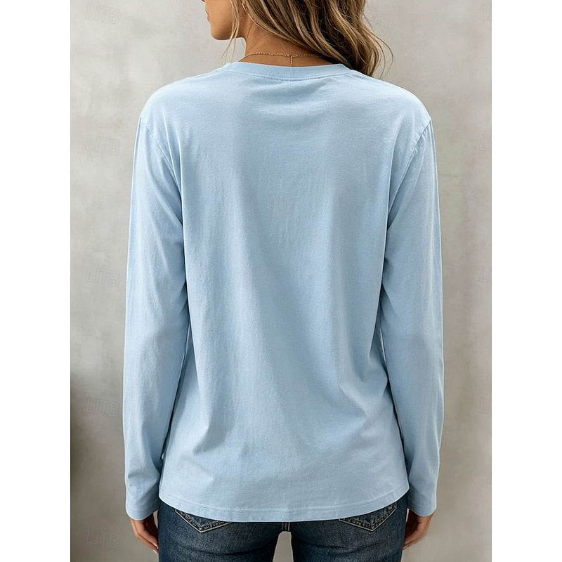 Women's Long Sleeve Crew Neck Top - Classic Everyday Essential