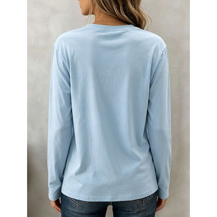Women's Long Sleeve Crew Neck Top - Classic Everyday Essential