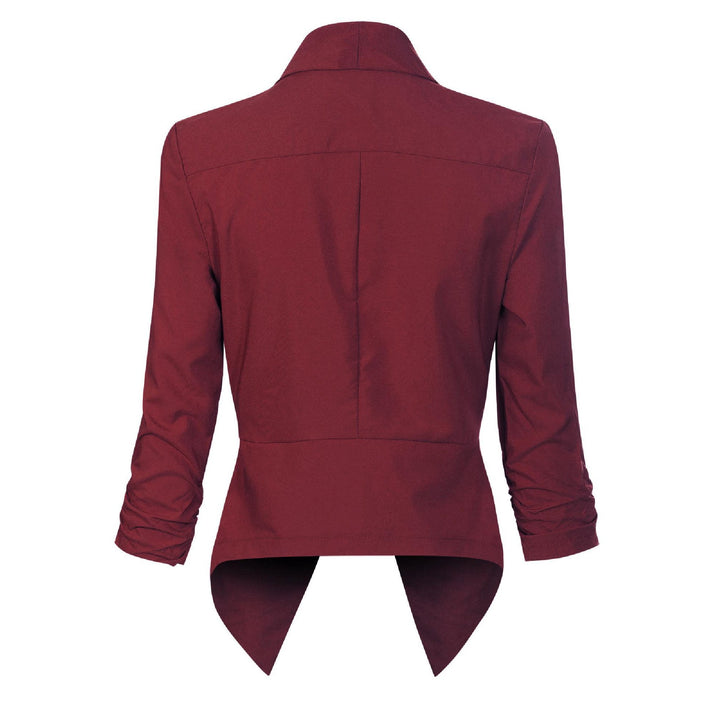 Women's Open-Front Draped Blazer - Lightweight Layer