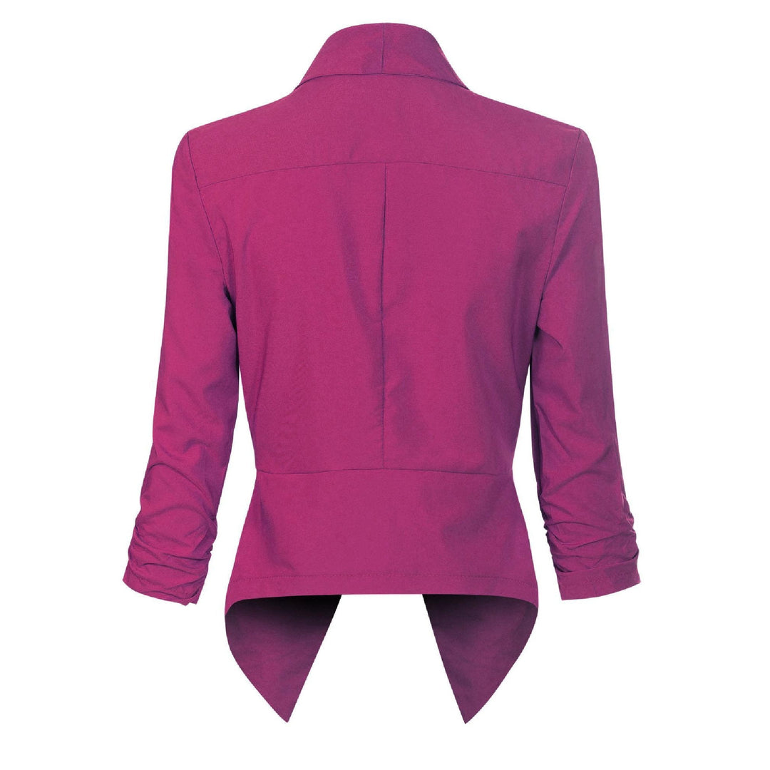 Women's Open-Front Draped Blazer - Lightweight Layer