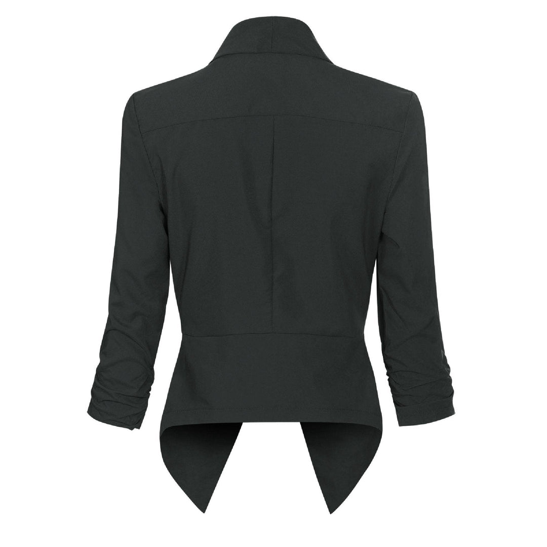 Women's Open-Front Draped Blazer - Lightweight Layer