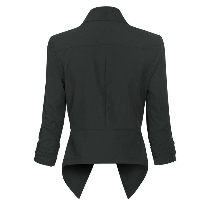 Women's Open-Front Draped Blazer - Lightweight Layer