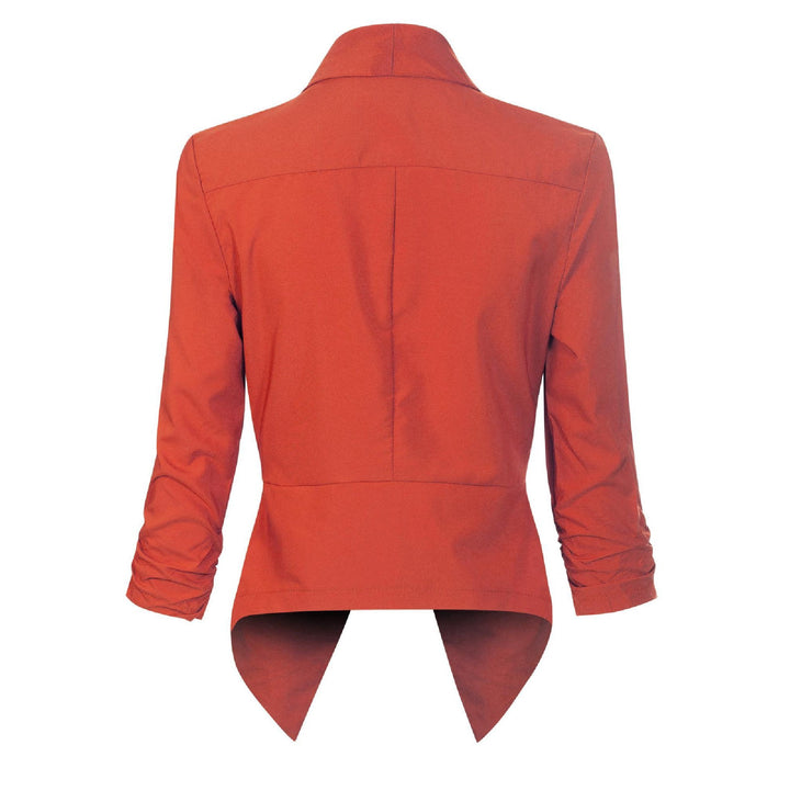 Women's Open-Front Draped Blazer - Lightweight Layer