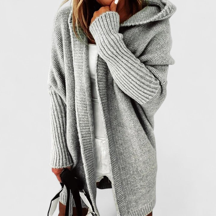 Women's Oversized Cardigan in gray, Cozy Knit Layer