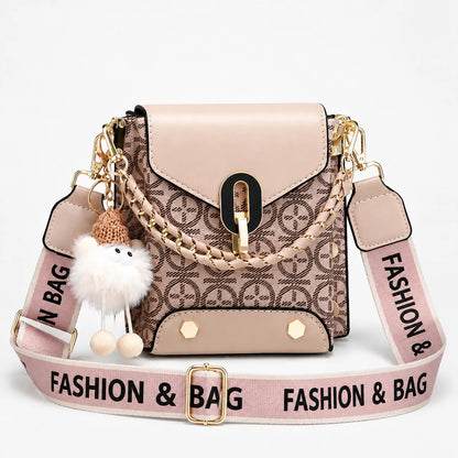 Women's Patterned Crossbody Bag in beige, Compact & Hands-Free